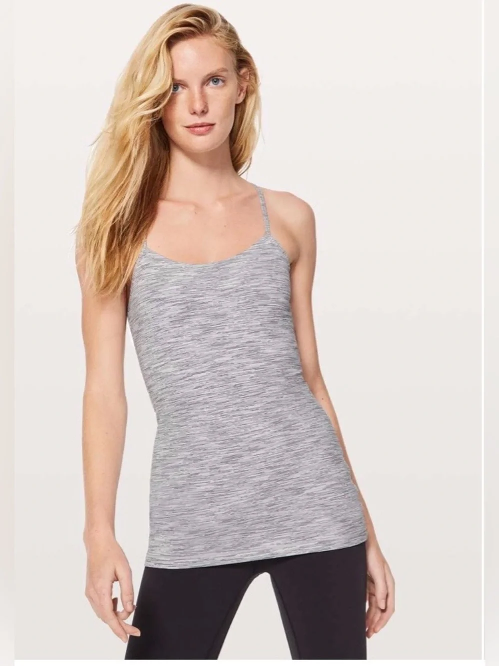 Lululemon Power Pose Tank Wee Are From Space Ice Grey Alpine White Size 8